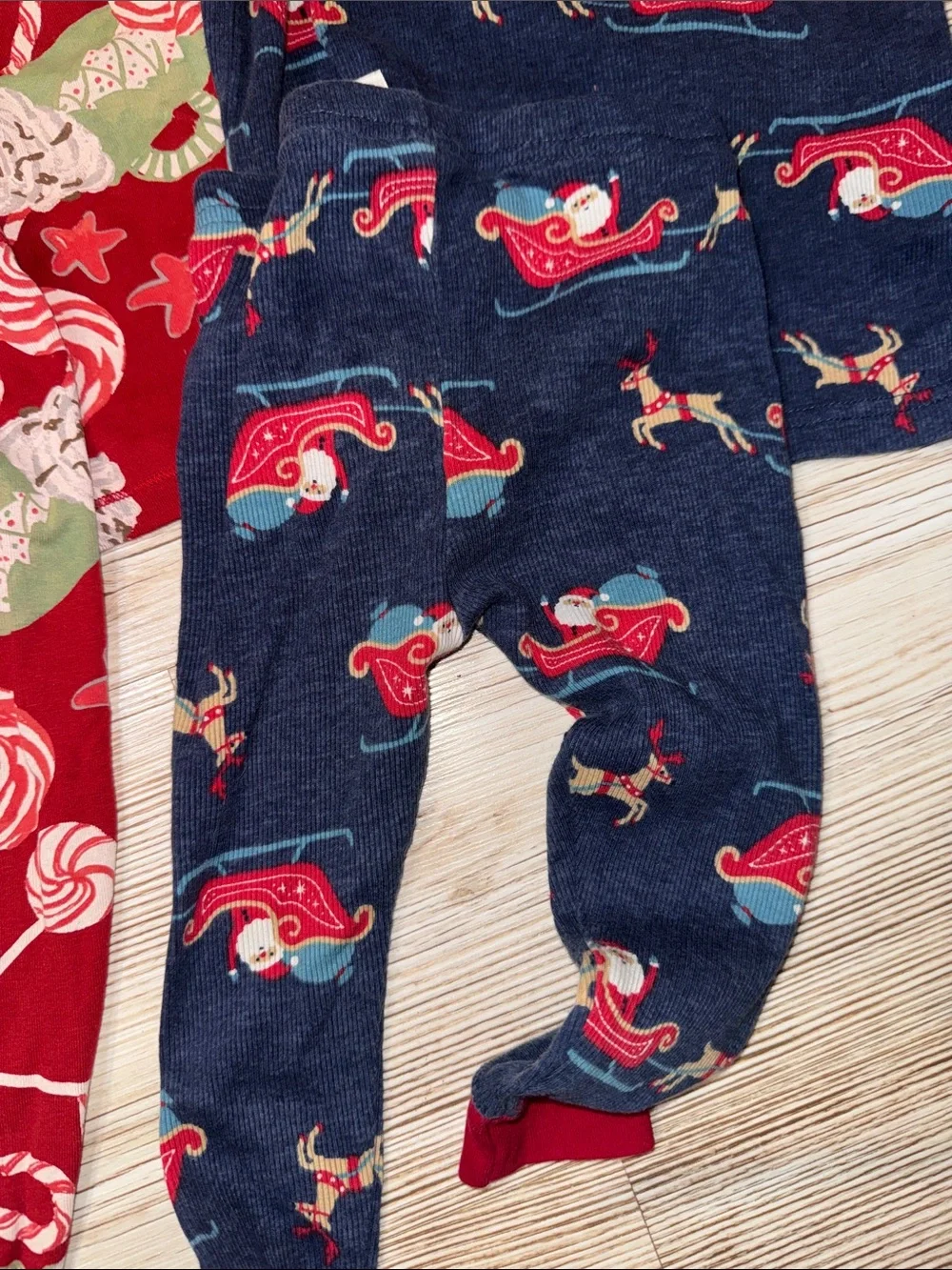 Kids Holiday Pajama Set - Red & Navy Christmas Prints